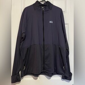 REI Co-op Full Zip Windbreaker Men's Dark Blue/ Charcoal Grey Nylon Size 3XL